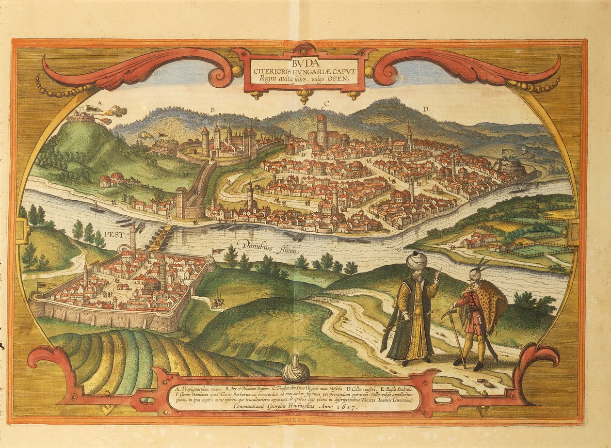 Budapešť z Civitates Orbis Terrarum od Georga Brauna od Georg Braun and Hogenberg Franz