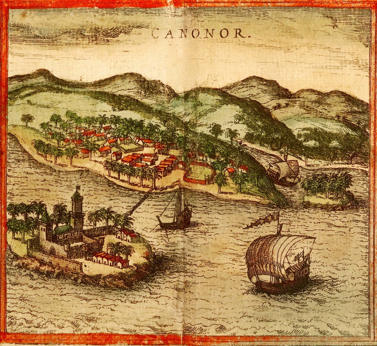 Cannanore, Kannur, Indie od Georg and Hogenberg Franz (1535 90) Braun