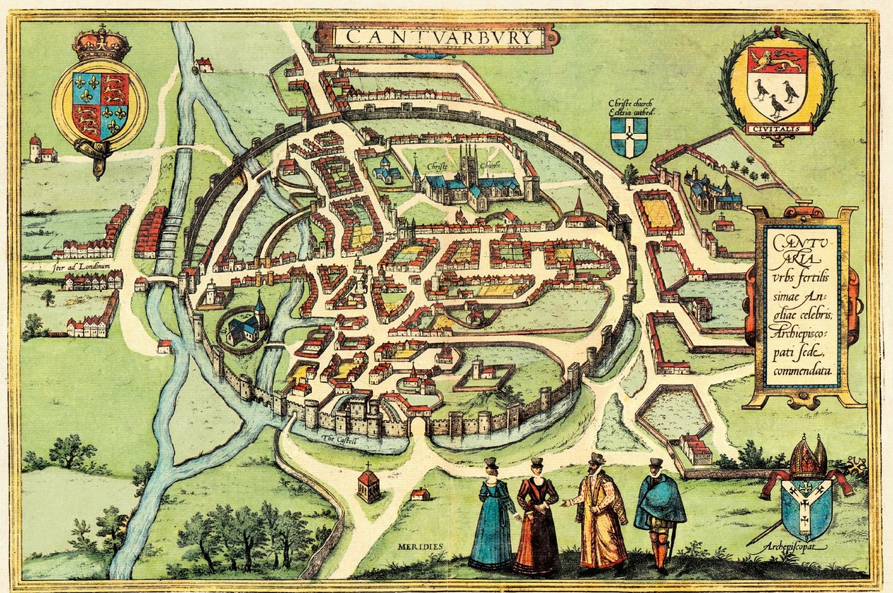 Canterbury, Anglie od Georg and Hogenberg Franz (1535 90) Braun