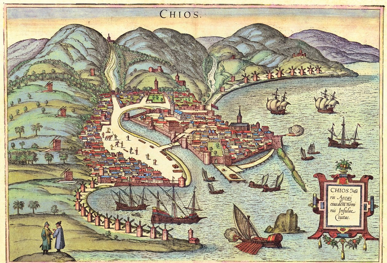 Chios, Řecko od Georg and Hogenberg Franz (1535 90) Braun
