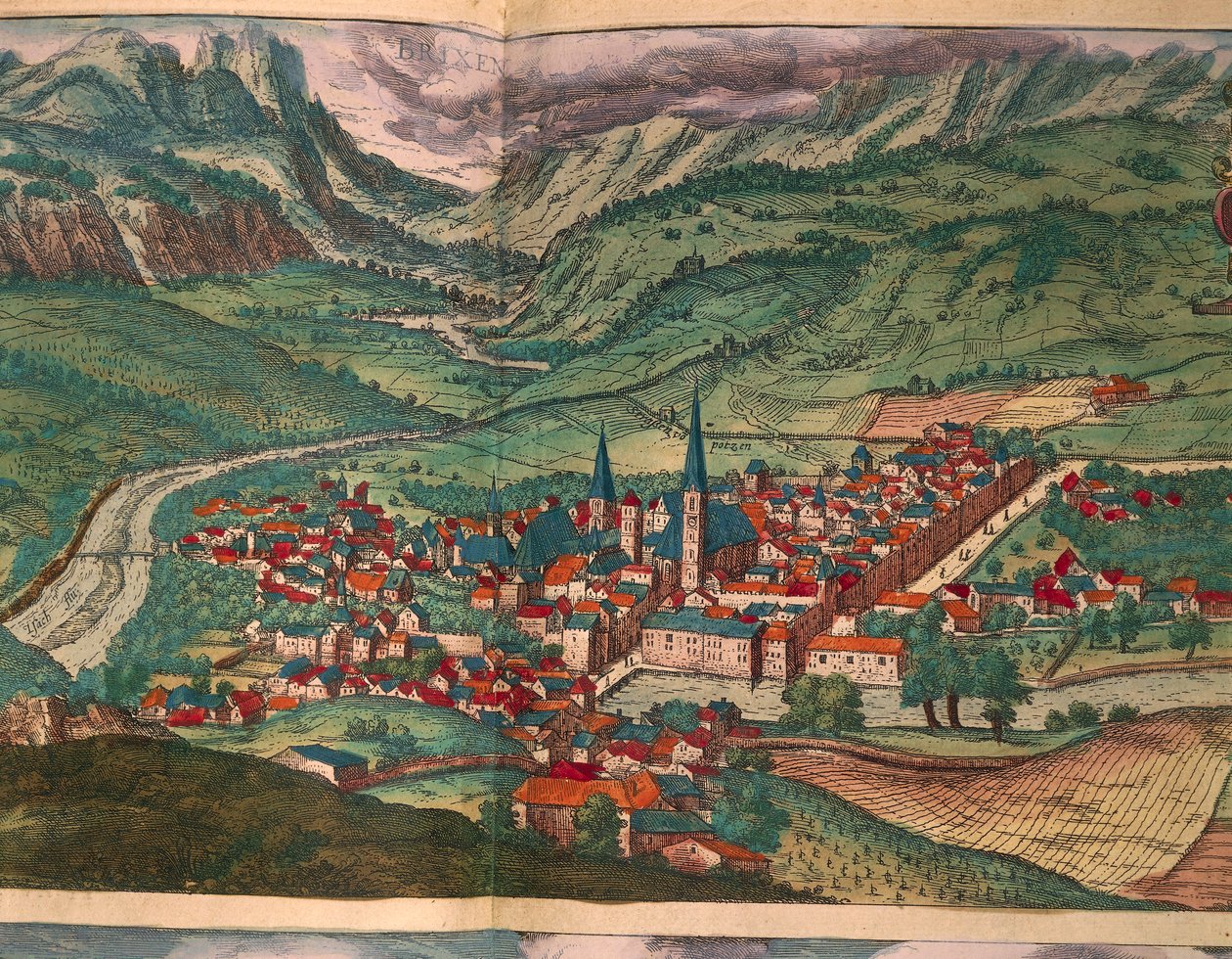 Město Bressanone, z City of the World od Georga Brauna od Georg Braun and Hogenberg Franz