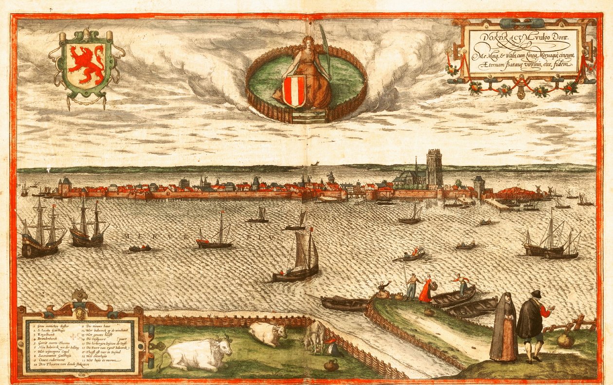 Dordrecht, Nizozemsko od Georg and Hogenberg Franz (1535 90) Braun