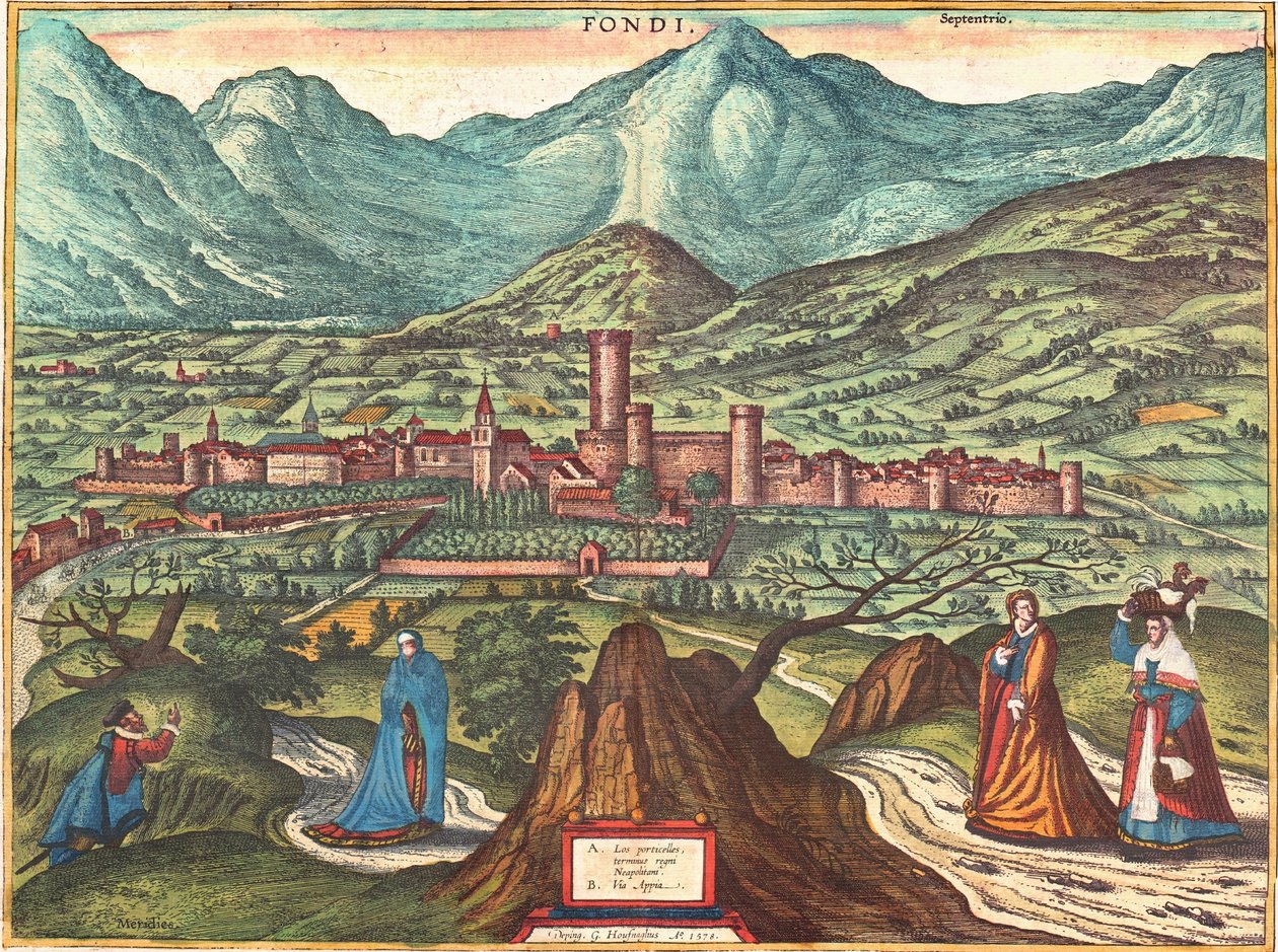 Fondi, Itálie od Georg and Hogenberg Franz (1535 90) Braun