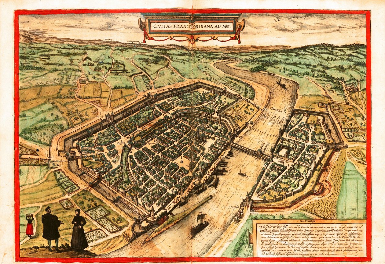 Frankfurt nad Mohanem od Georg and Hogenberg Franz (1535 90) Braun
