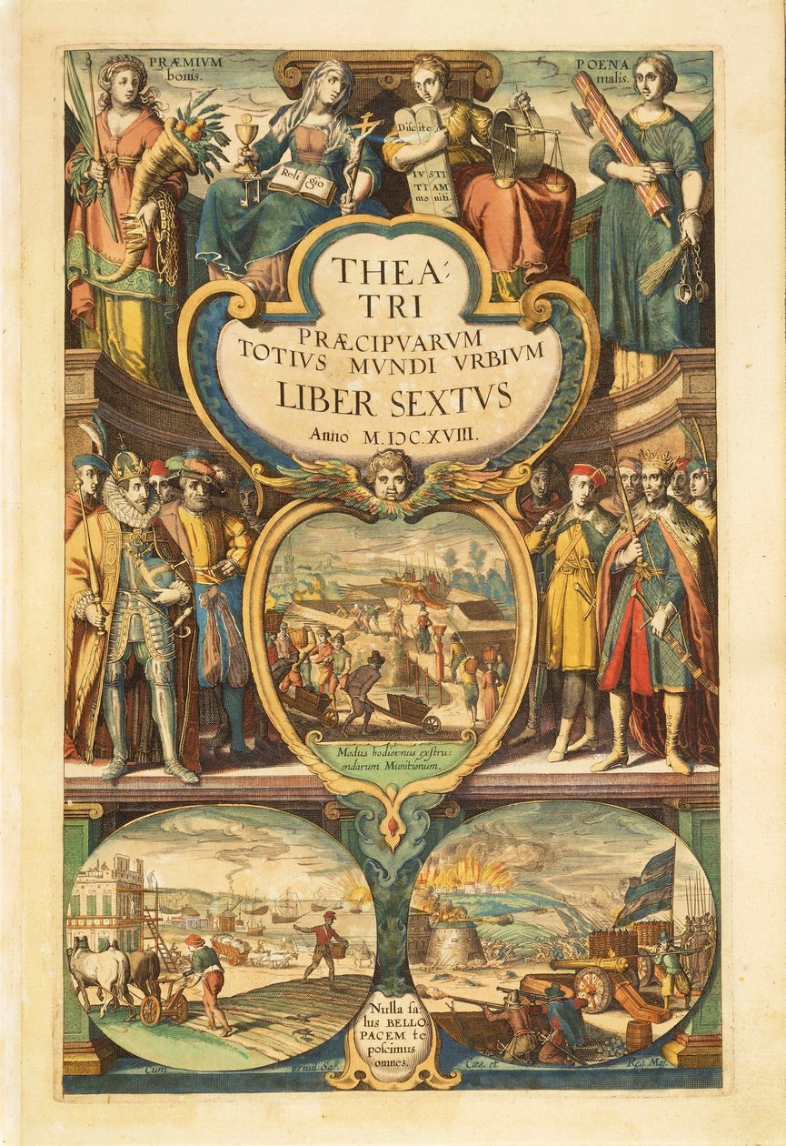 Frontispis svazku VI od Georga Brauna od Georg Braun and Hogenberg Franz