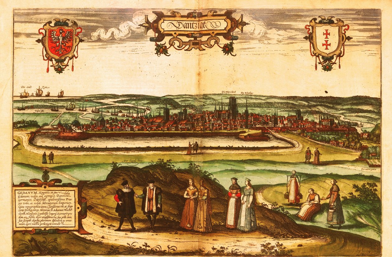 Gdaňsk, Polsko od Georg and Hogenberg Franz (1535 90) Braun