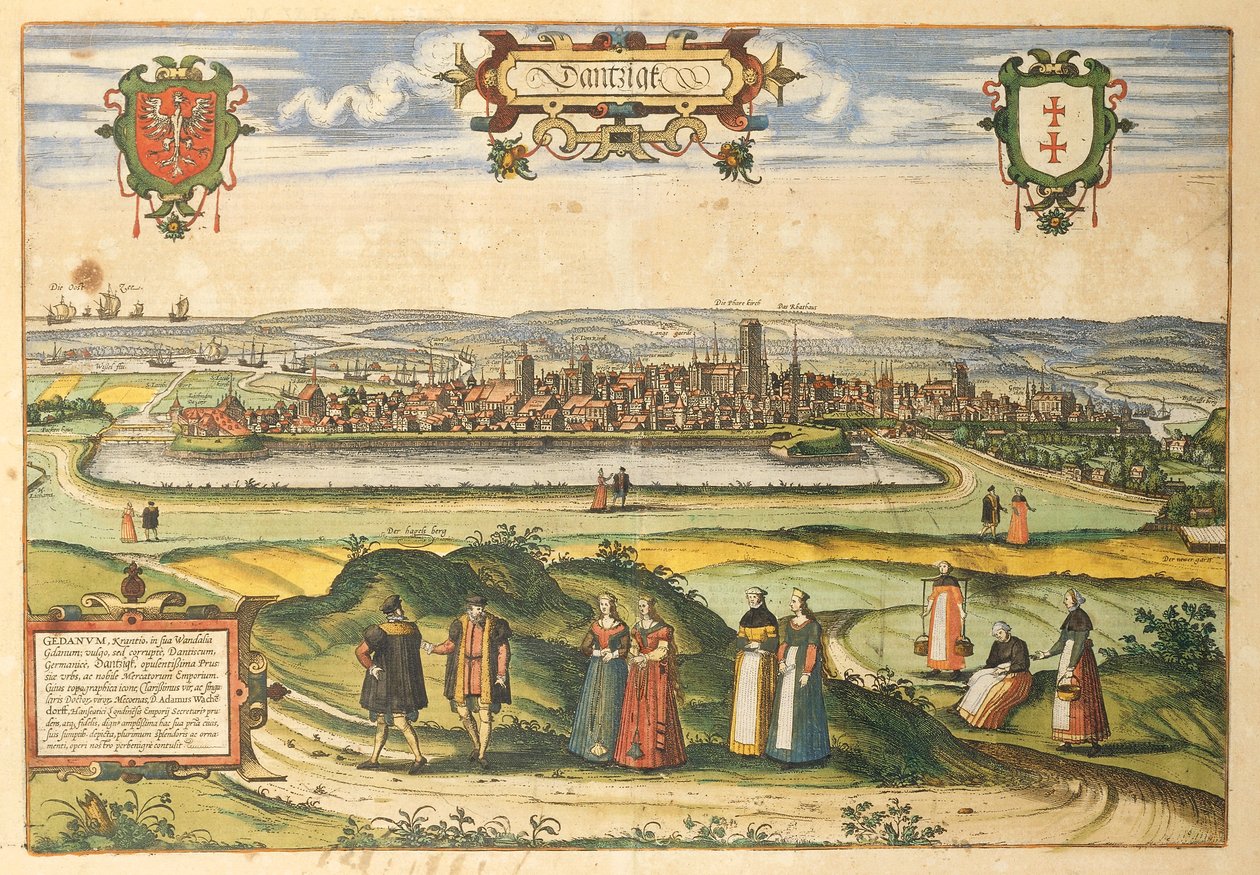 Gdaňsk z měst světa od Georga Brauna od Georg Braun and Hogenberg Franz