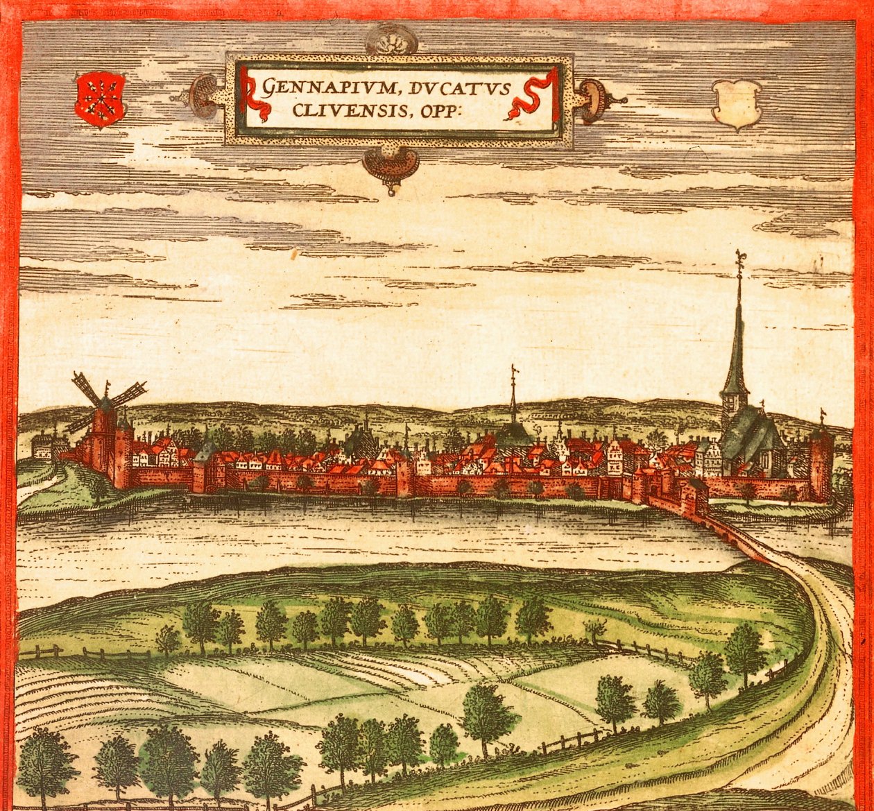 Gennep, Nizozemsko od Georg and Hogenberg Franz (1535 90) Braun