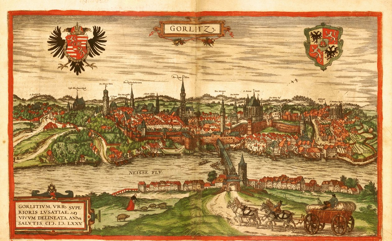 Gorlitz, Německo od Georg and Hogenberg Franz (1535 90) Braun