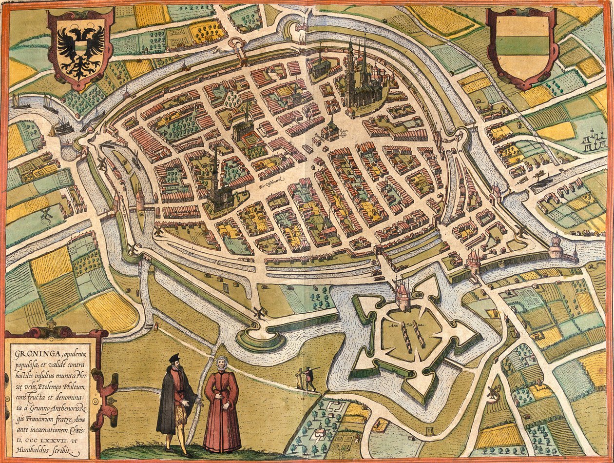 Groningen, Nizozemsko od Georg and Hogenberg Franz (1535 90) Braun