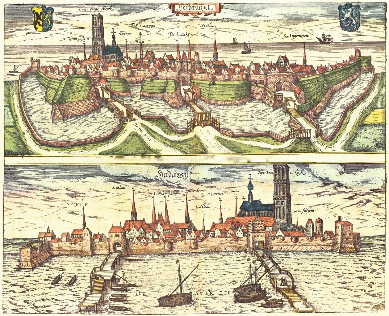 Harderwijk, Nizozemsko, Holandsko od Georg and Hogenberg Franz (1535 90) Braun