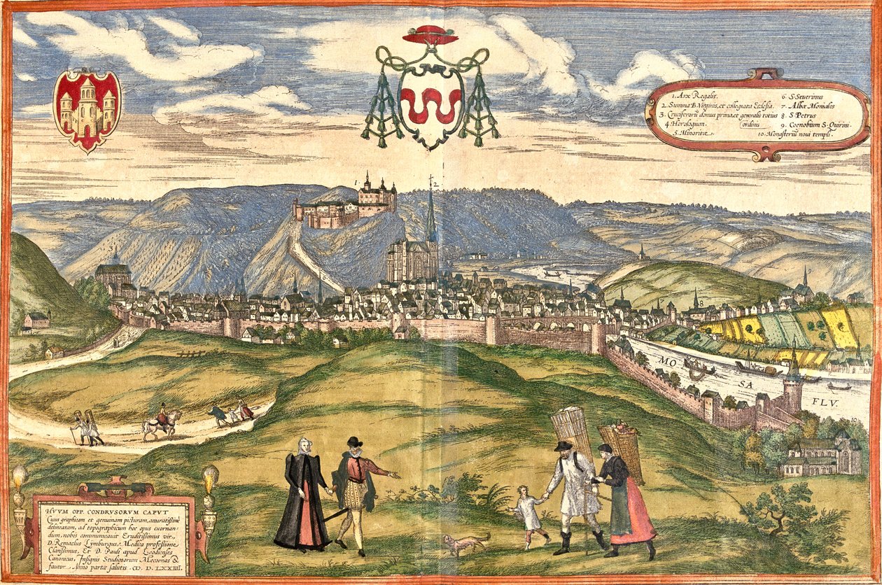 Huy, Belgie od Georg and Hogenberg Franz (1535 90) Braun