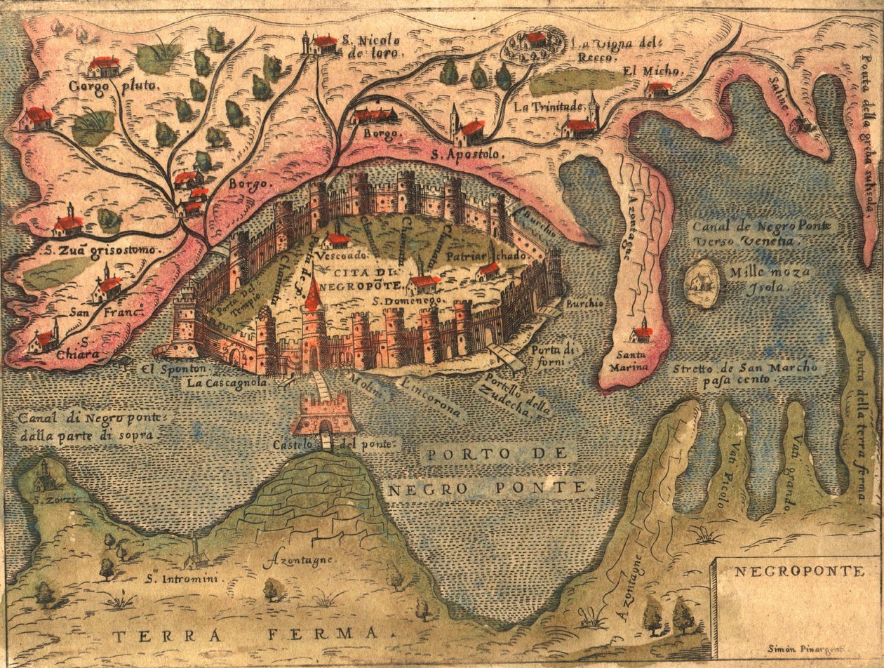 Island, Chalkis, Dalmácie od Georg and Hogenberg Franz (1535 90) Braun