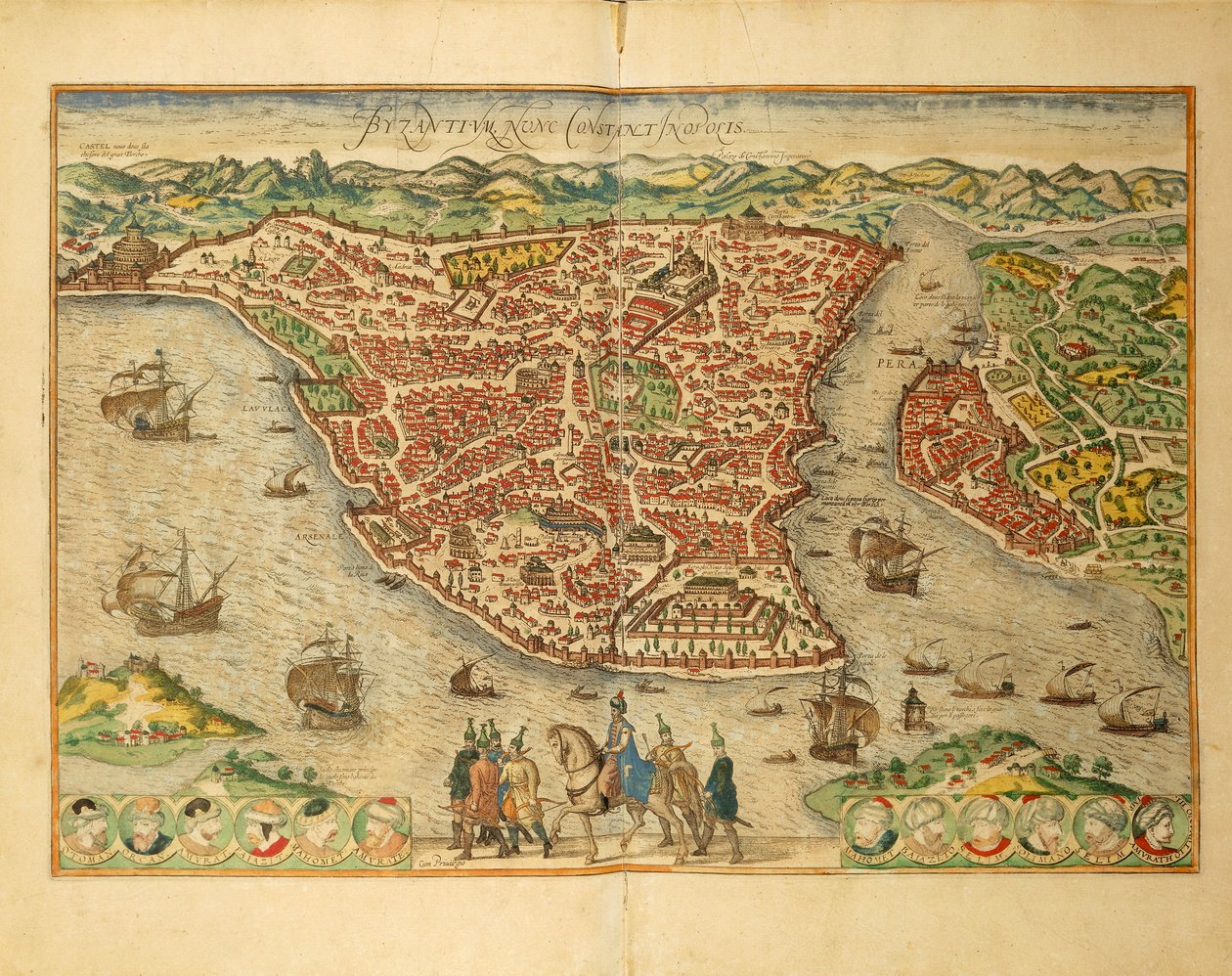 Istanbul z města světa od Georga Brauna od Georg Braun and Hogenberg Franz
