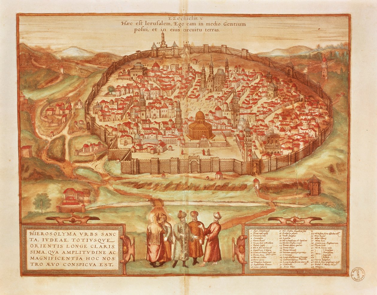 Jeruzalém z knihy Civitates Orbis Terrarum od Georga Brauna od Georg Braun and Hogenberg Franz