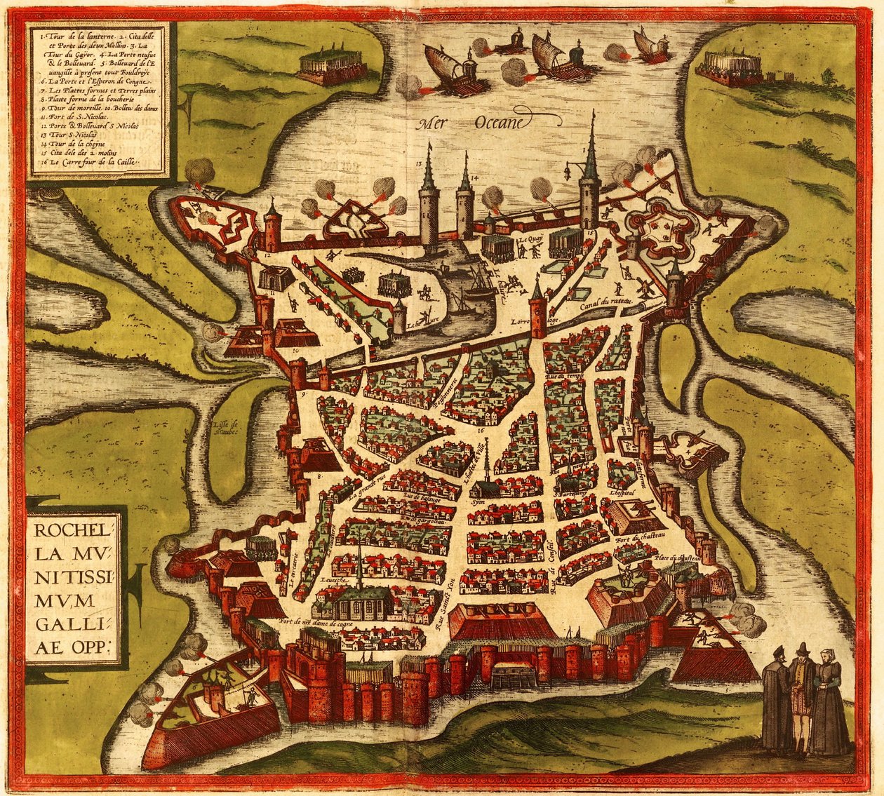 La Rochelle, Francie od Georg and Hogenberg Franz (1535 90) Braun