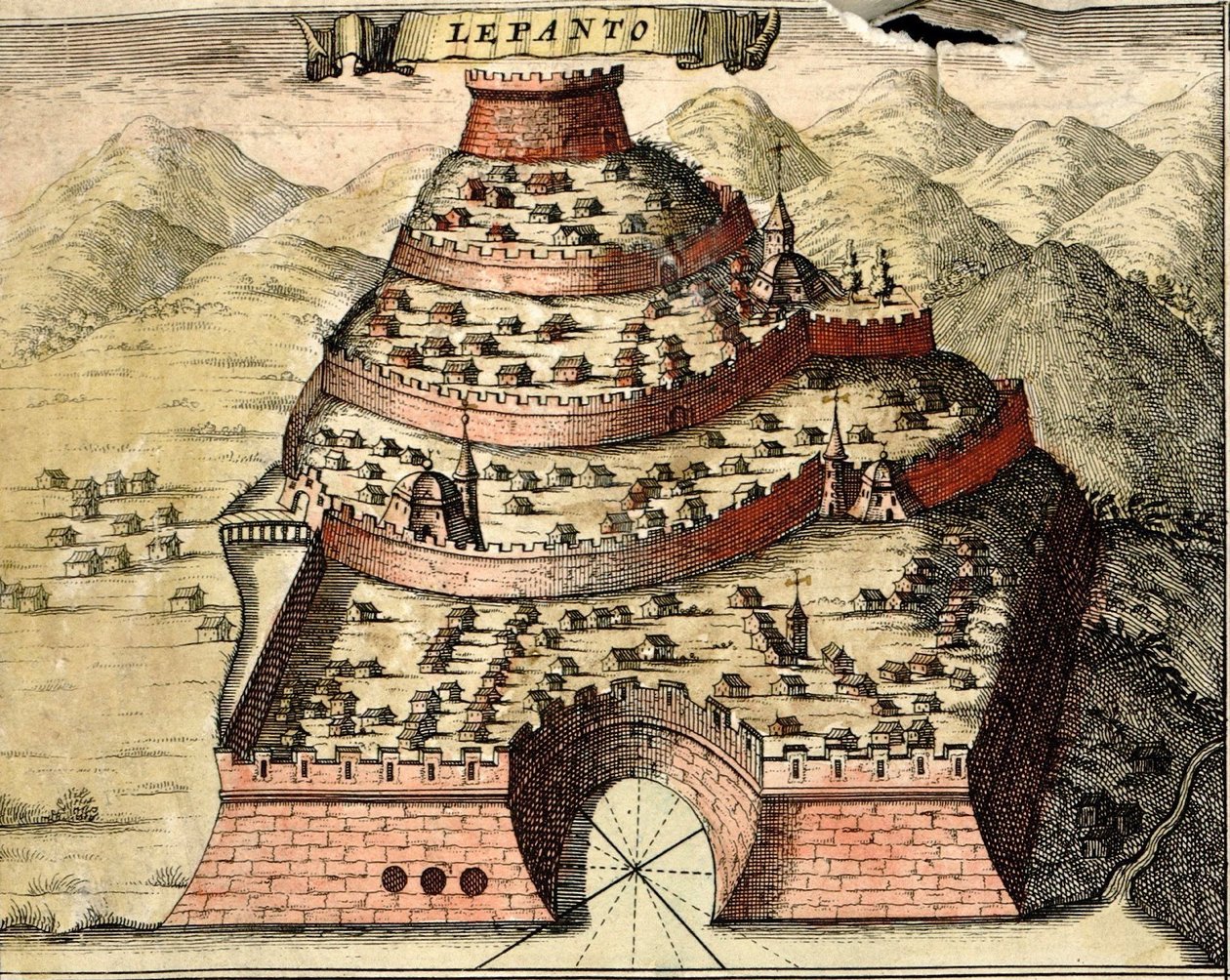 Lepanto, Řecko od Georg and Hogenberg Franz (1535 90) Braun