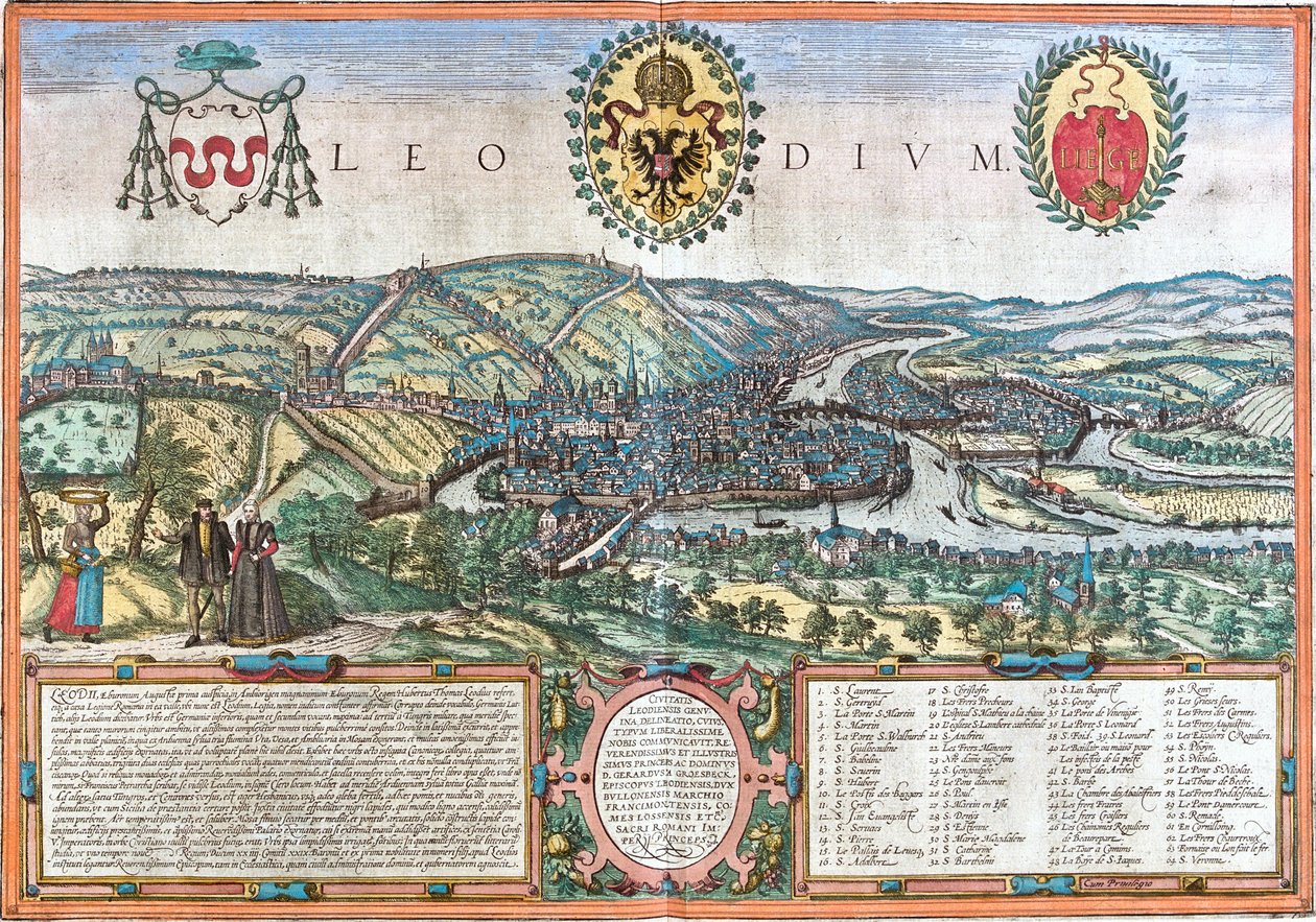 Liege, Belgie od Georg and Hogenberg Franz (1535 90) Braun