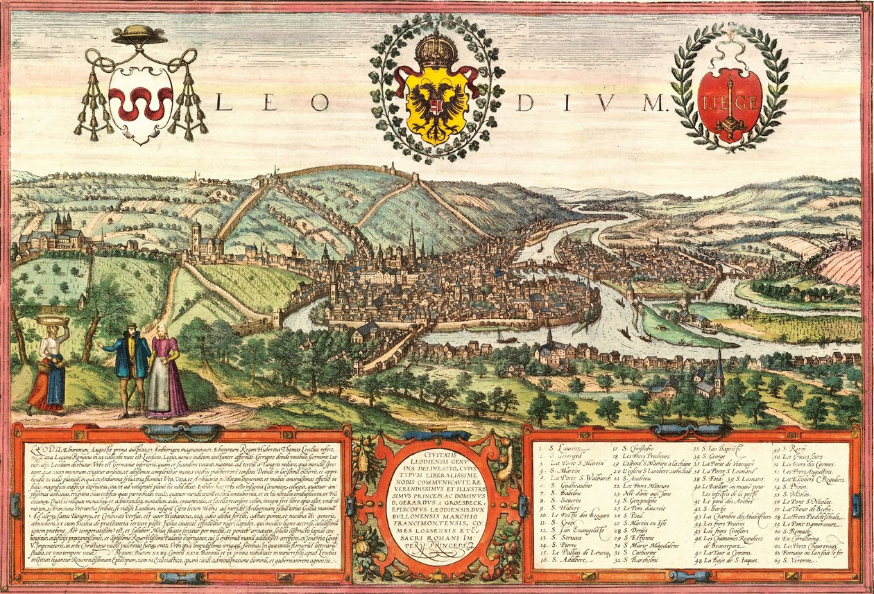 Liege, Belgie od Georg and Hogenberg Franz (1535 90) Braun