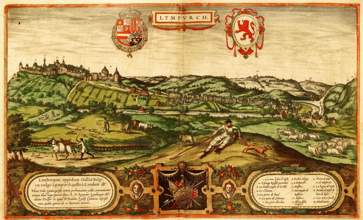 Limbourg, Nizozemsko od Georg and Hogenberg Franz (1535-90) Braun