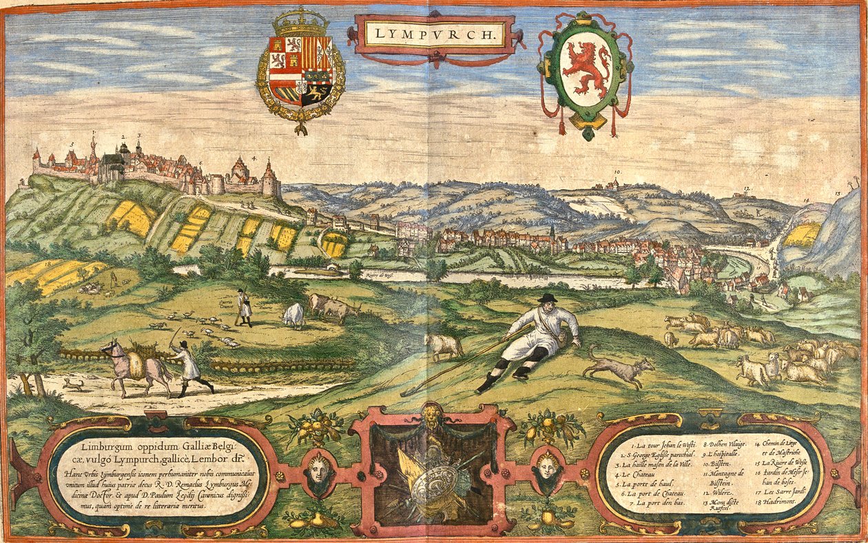 Limburg, Belgie od Georg and Hogenberg Franz (1535 90) Braun