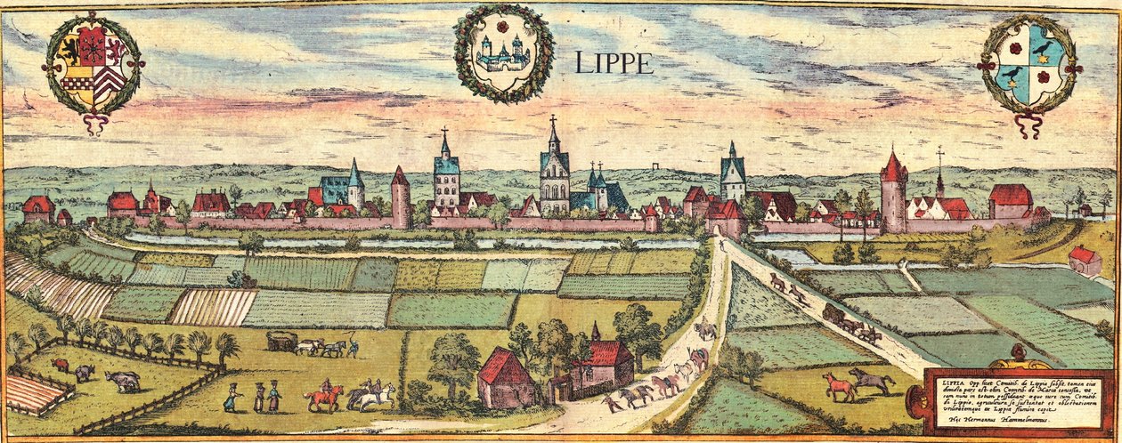 Lippe, Německo od Georg and Hogenberg Franz (1535 90) Braun
