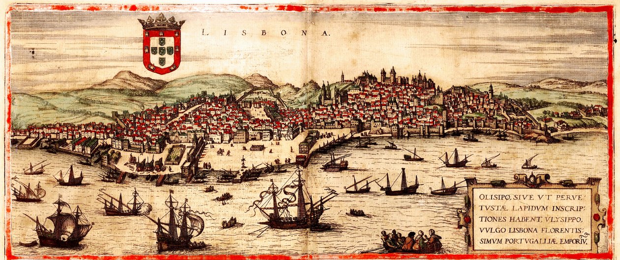 Lisabon, Portugalsko od Georg and Hogenberg Franz (1535 90) Braun