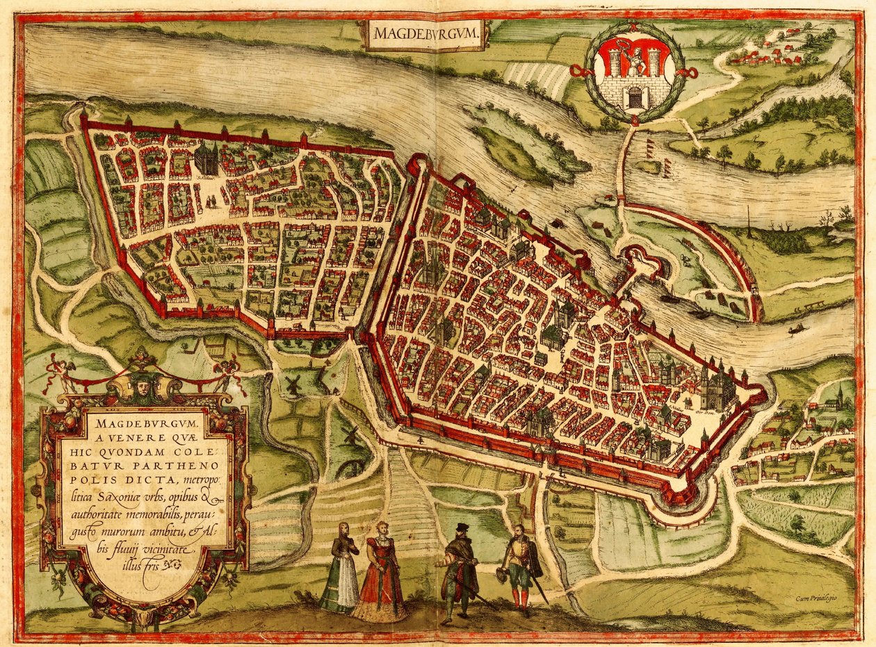 Magdeburg, Německo od Georg and Hogenberg Franz (1535 90) Braun