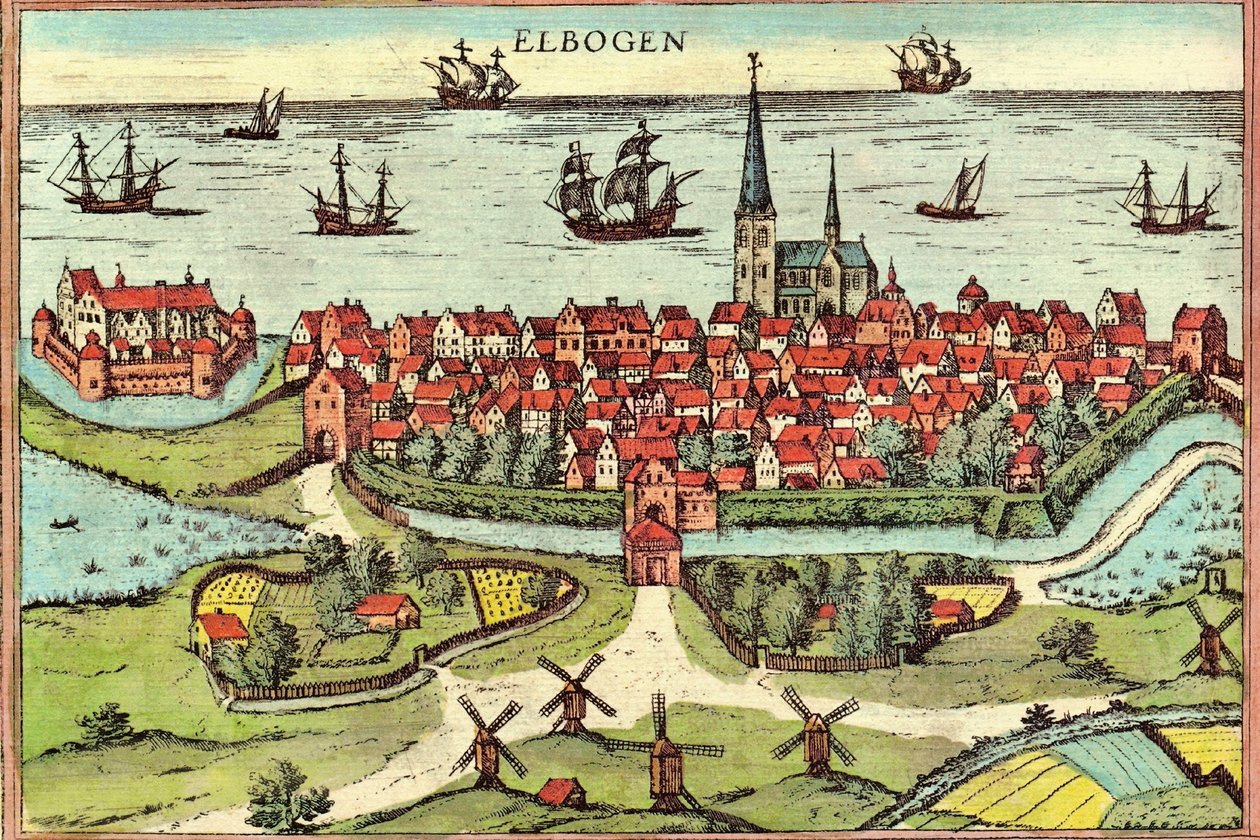 Malmö, Švédsko od Georg and Hogenberg Franz (1535 90) Braun