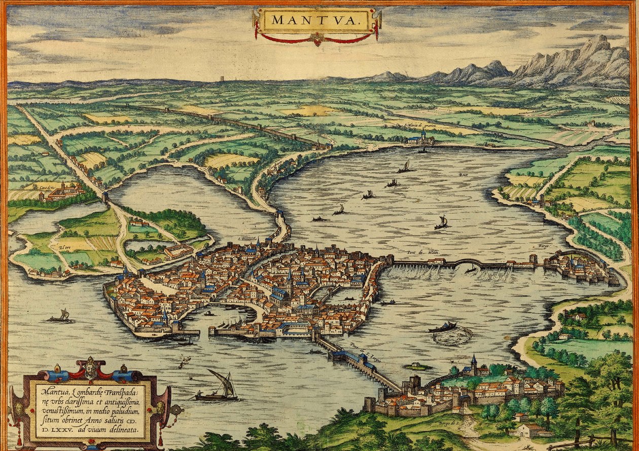 Mantua, Itálie od Georg and Hogenberg Franz (1535 90) Braun