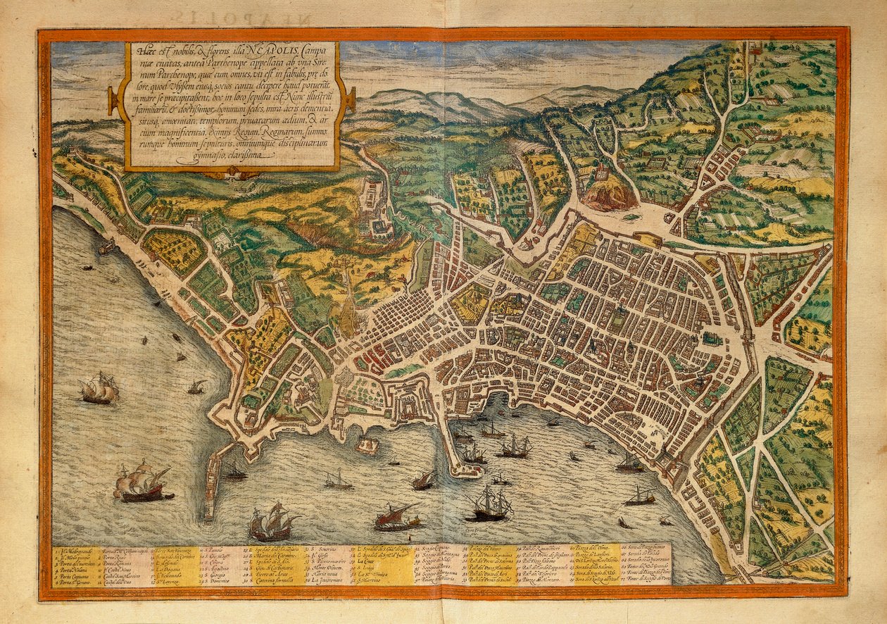 Mapa z mapy světa od Georga Brauna od Georg Braun and Hogenberg Franz
