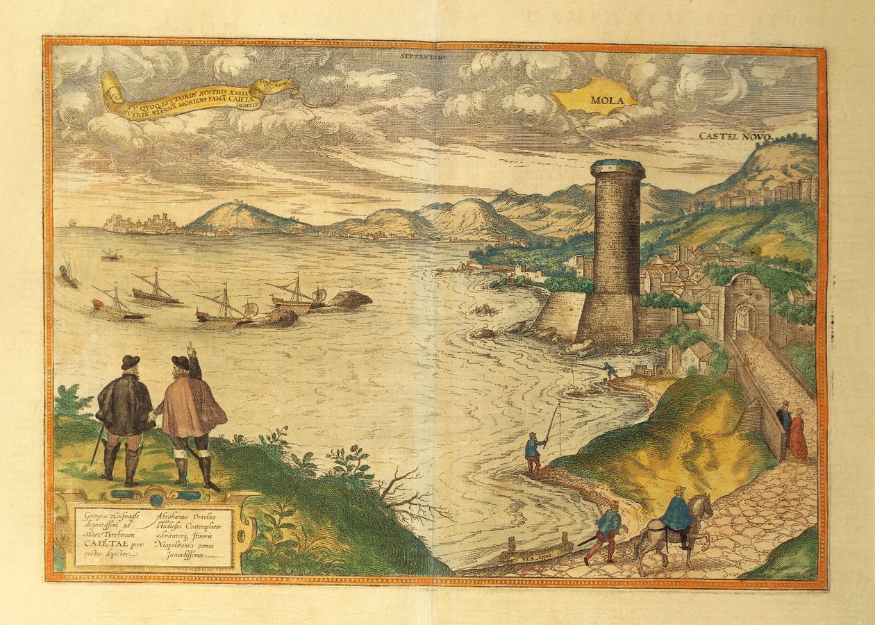 Mapa Mola di Bari, region Apulie z mapy světa od Georga Brauna od Georg Braun and Hogenberg Franz