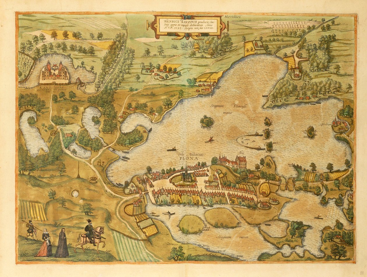 Mapa Plonu z Civitates Orbis Terrarum od Georga Brauna od Georg Braun and Hogenberg Franz