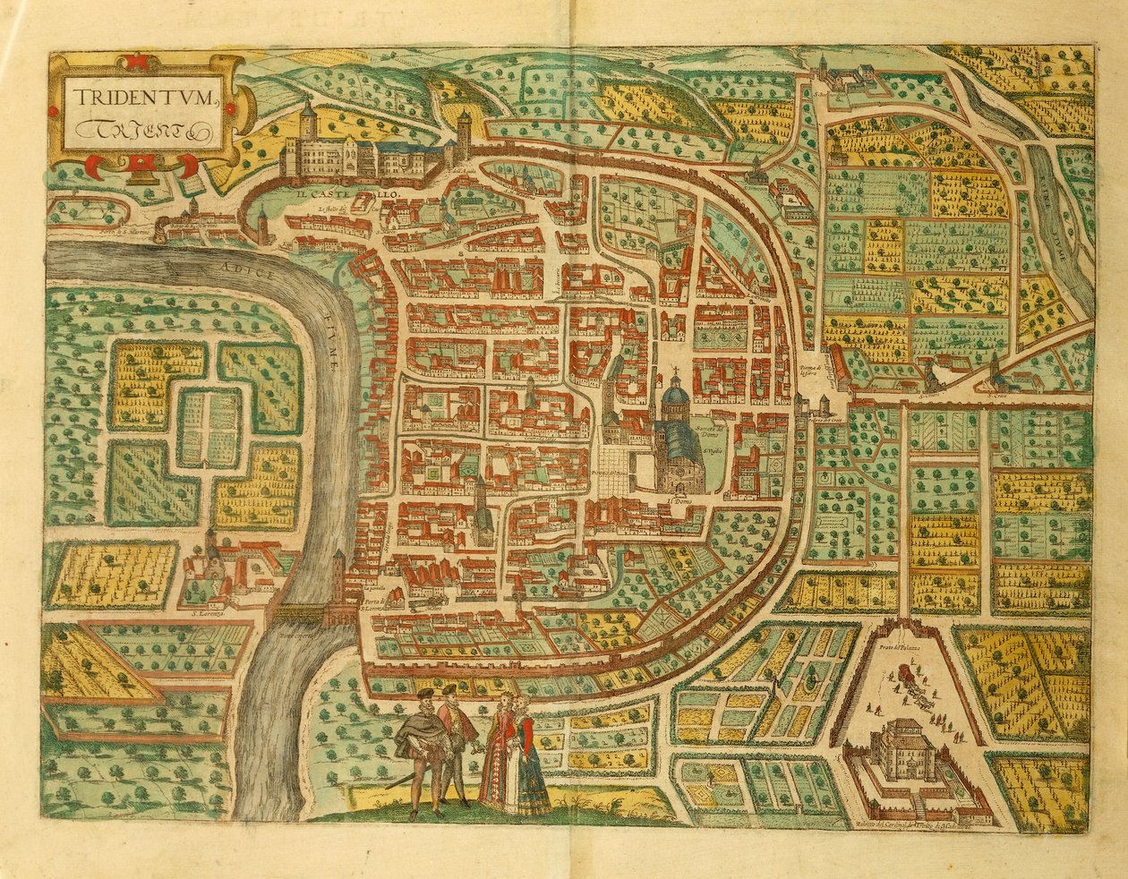 Mapa Trenta ze Spojených států amerických od Georga Brauna od Georg Braun and Hogenberg Franz