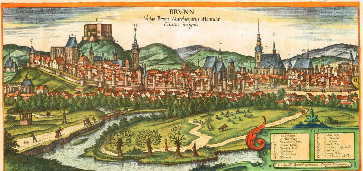Markrabství moravské, 2. největší město v České republice od Georg and Hogenberg Franz (1535 90) Braun