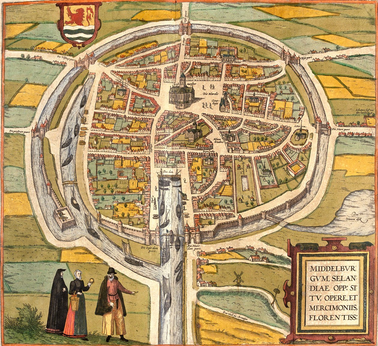 Middelburg, Nizozemsko od Georg and Hogenberg Franz (1535 90) Braun