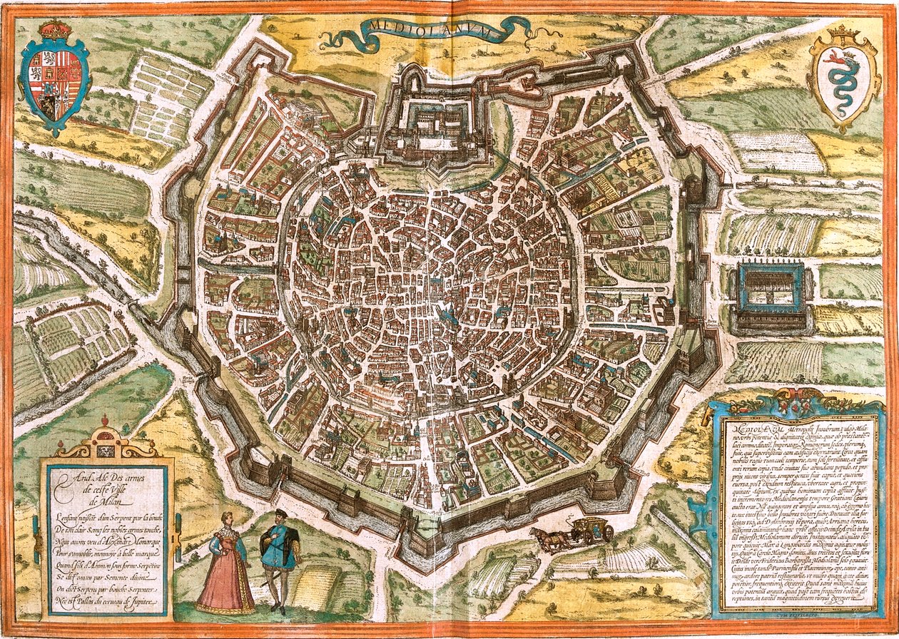 Milán, Itálie od Georg and Hogenberg Franz (1535 90) Braun