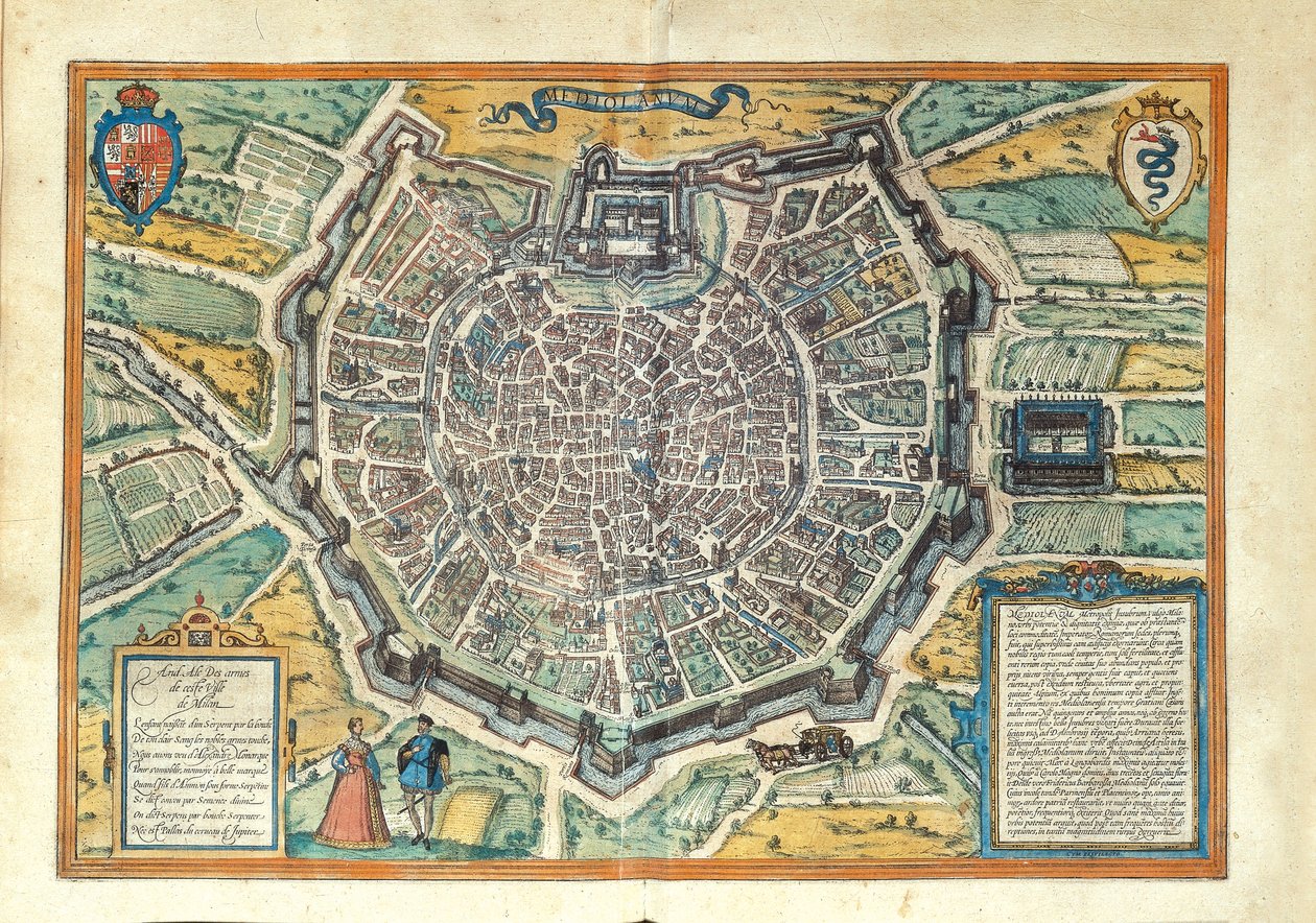 Milan z Cities of the World od Georga Brauna od Georg Braun and Hogenberg Franz