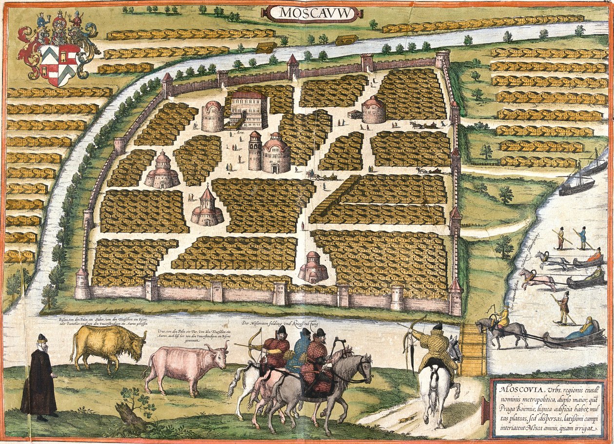 Moskva, Rusko od Georg and Hogenberg Franz (1535 90) Braun
