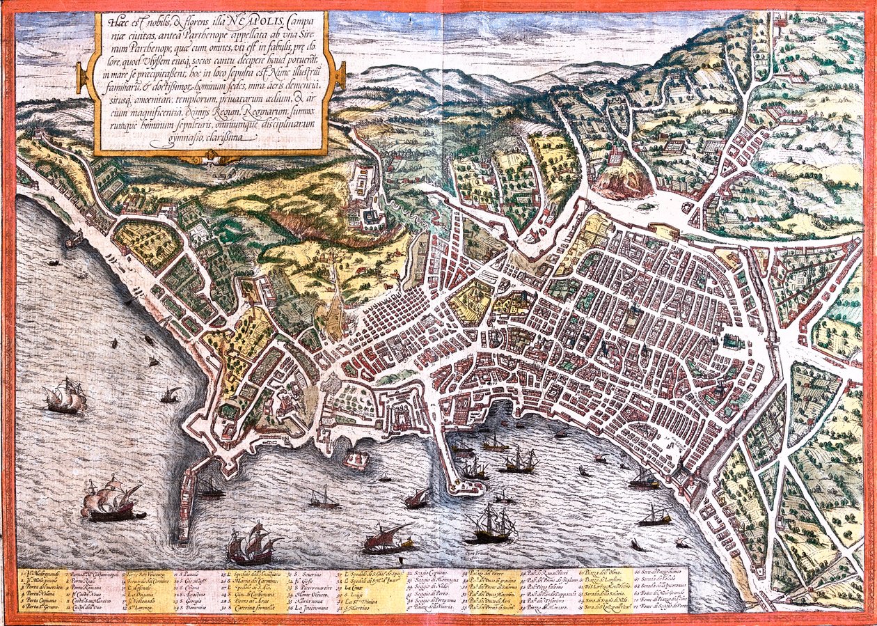 Neapol, Itálie od Georg and Hogenberg Franz (1535-90) Braun