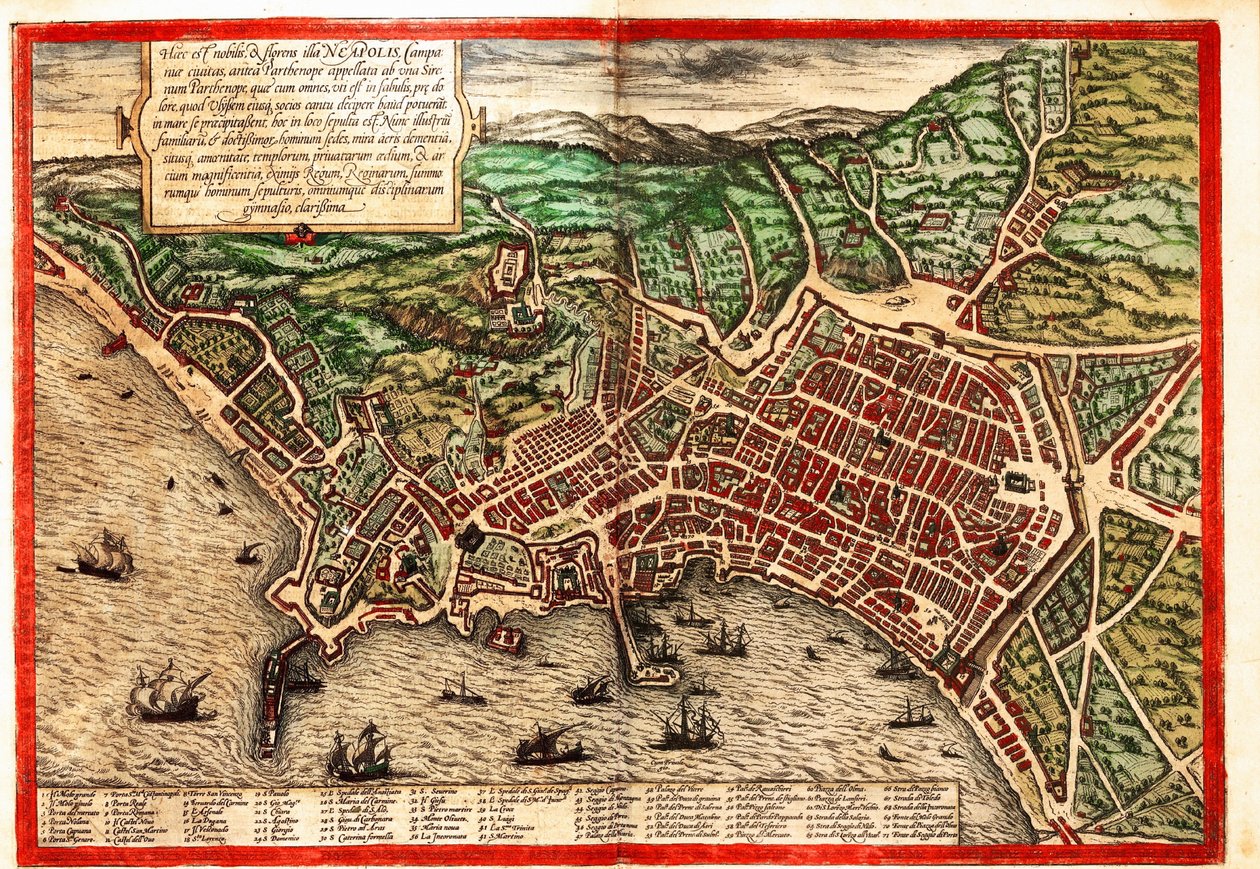 Neapol, Neapol, Itálie od Georg and Hogenberg Franz (1535 90) Braun
