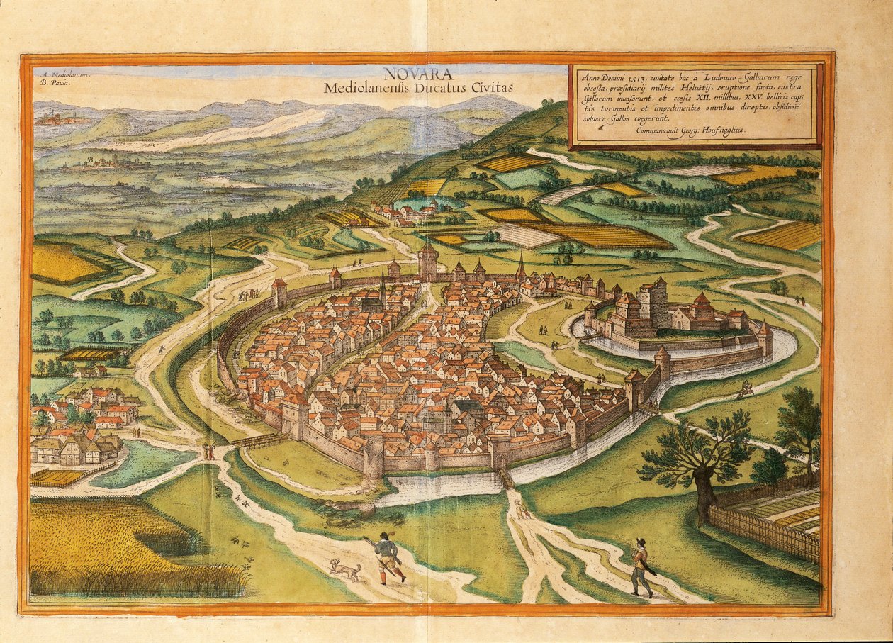 Novara z Civitates Orbis Terrarum od Georga Brauna od Georg Braun and Hogenberg Franz
