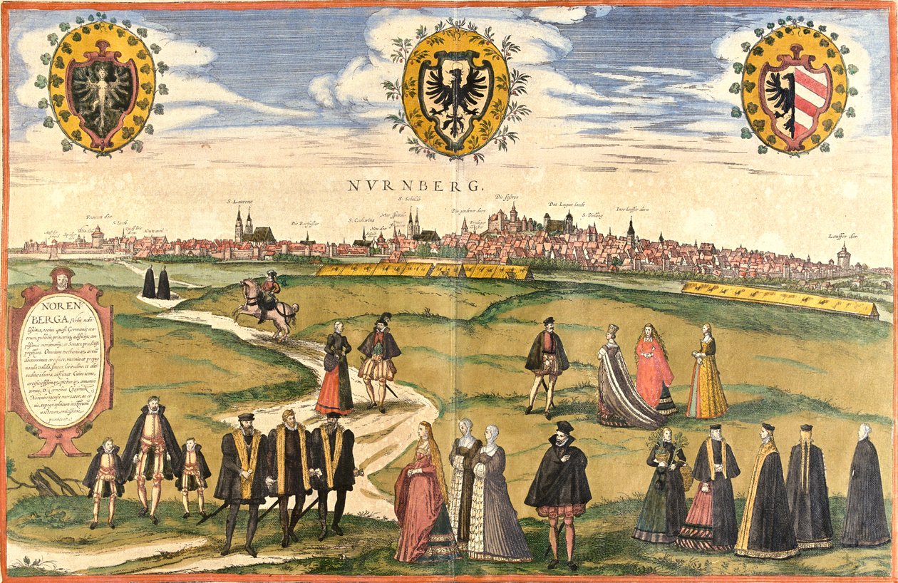 Norimberk, Německo od Georg and Hogenberg Franz (1535 90) Braun
