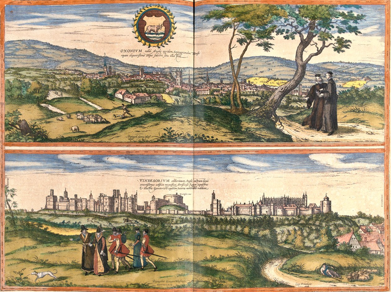 Oxford, Windsor, hrad, Velká Británie od Georg and Hogenberg Franz (1535 90) Braun