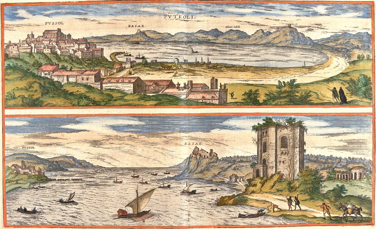 Pozzuoli, Baiae, Itálie od Georg and Hogenberg Franz (1535 90) Braun