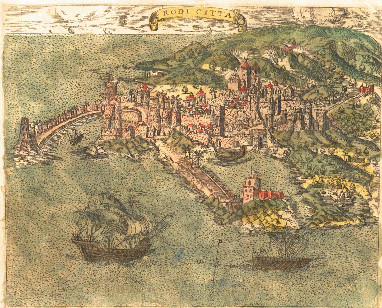 Rhodos, Řecko od Georg and Hogenberg Franz (1535 90) Braun