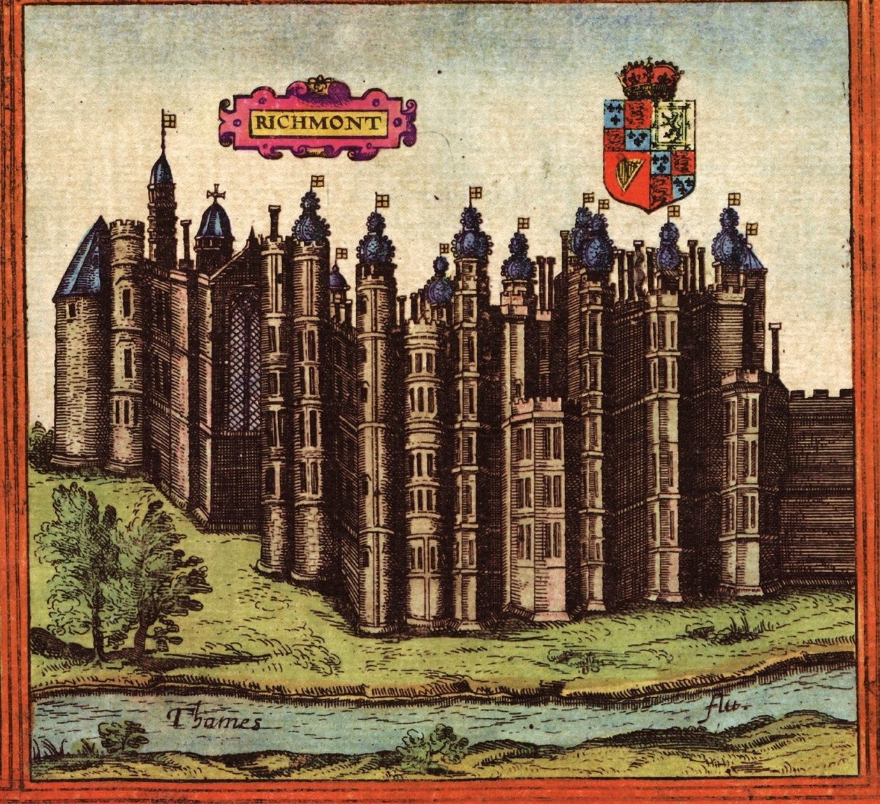 Richmond, Anglie od Georg and Hogenberg Franz (1535 90) Braun