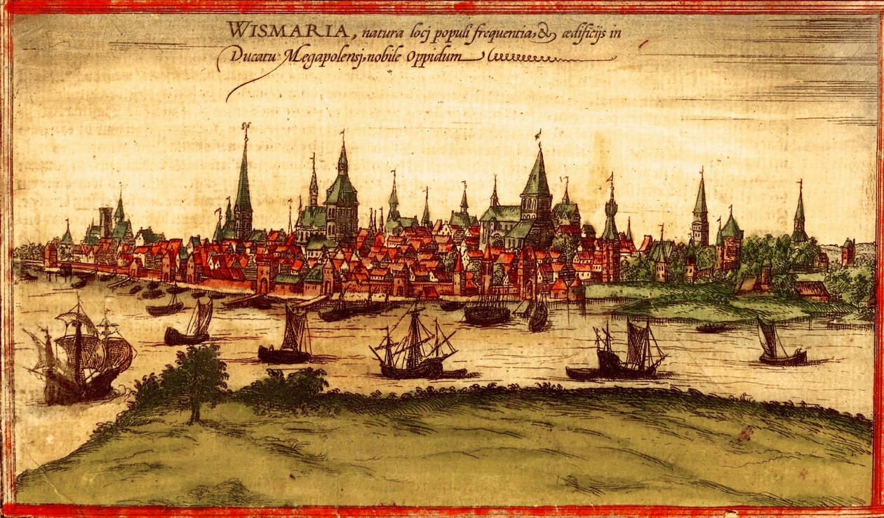 Rostock, Německo od Georg and Hogenberg Franz (1535 90) Braun