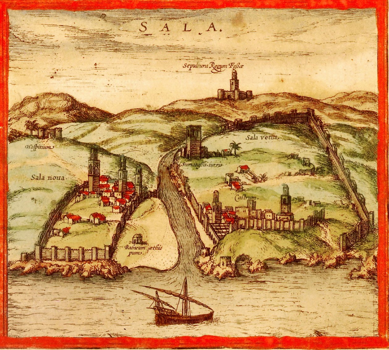 Sůl, Maroko od Georg and Hogenberg Franz (1535 90) Braun