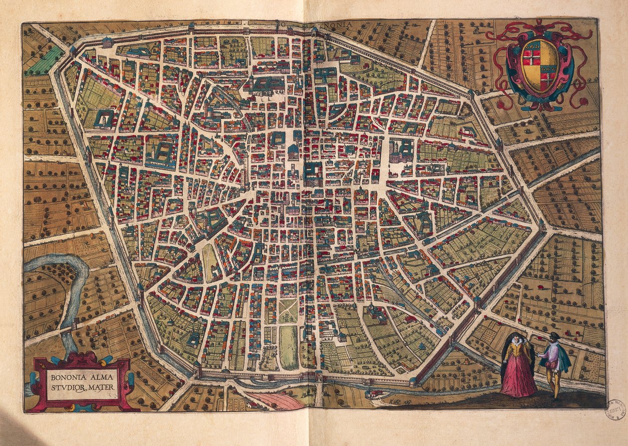 Město Bologna, od, Města světa od Georga Brauna od Georg Braun and Hogenberg Franz